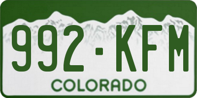 CO license plate 992KFM
