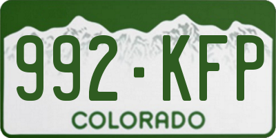CO license plate 992KFP