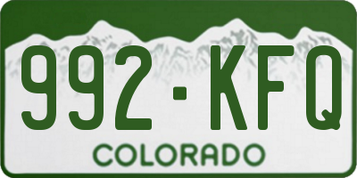 CO license plate 992KFQ