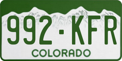 CO license plate 992KFR