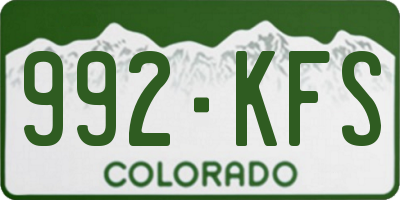CO license plate 992KFS