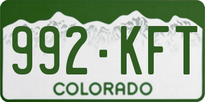 CO license plate 992KFT