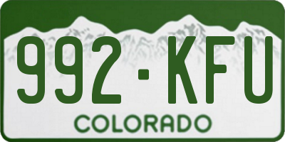 CO license plate 992KFU