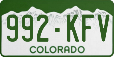 CO license plate 992KFV