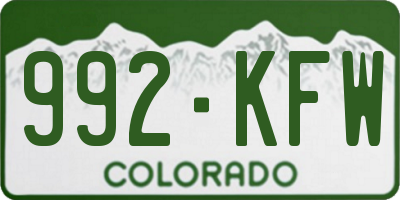 CO license plate 992KFW