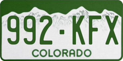 CO license plate 992KFX