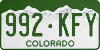 CO license plate 992KFY