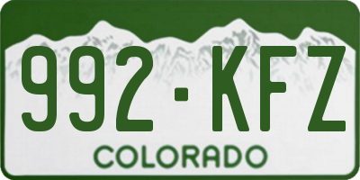 CO license plate 992KFZ