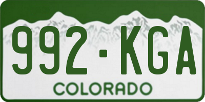 CO license plate 992KGA