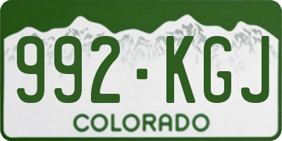 CO license plate 992KGJ