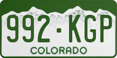 CO license plate 992KGP
