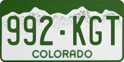 CO license plate 992KGT