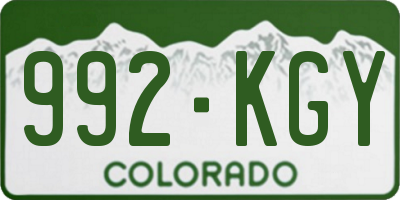 CO license plate 992KGY