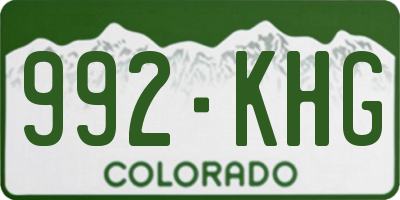 CO license plate 992KHG