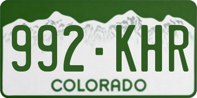 CO license plate 992KHR