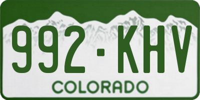 CO license plate 992KHV