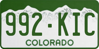 CO license plate 992KIC