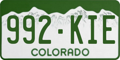 CO license plate 992KIE