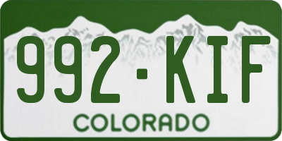CO license plate 992KIF