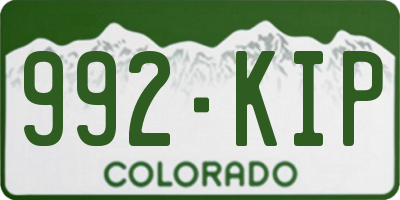 CO license plate 992KIP