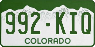 CO license plate 992KIQ