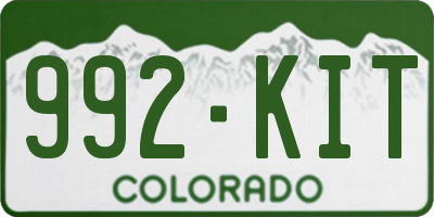 CO license plate 992KIT