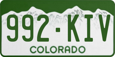 CO license plate 992KIV