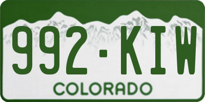 CO license plate 992KIW