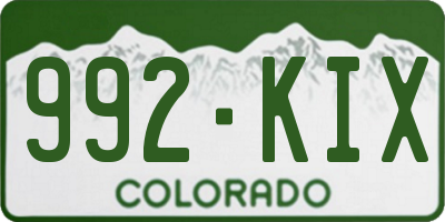 CO license plate 992KIX