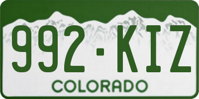 CO license plate 992KIZ