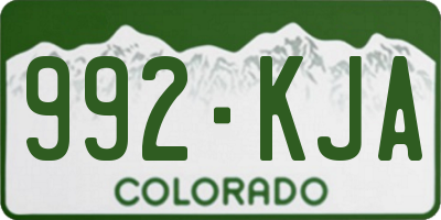 CO license plate 992KJA