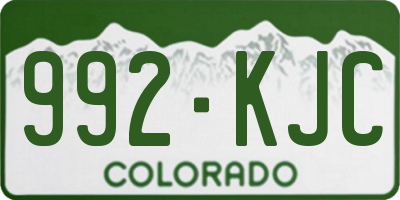 CO license plate 992KJC