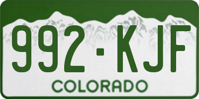 CO license plate 992KJF