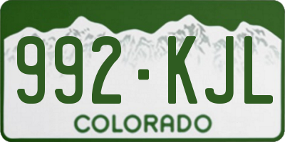 CO license plate 992KJL