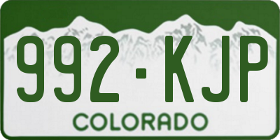 CO license plate 992KJP