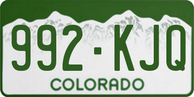 CO license plate 992KJQ
