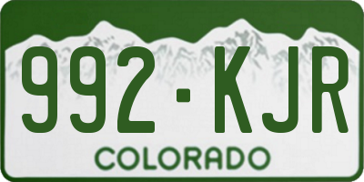 CO license plate 992KJR