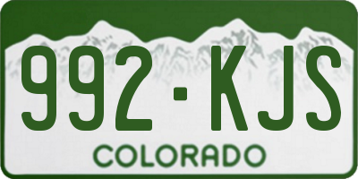 CO license plate 992KJS