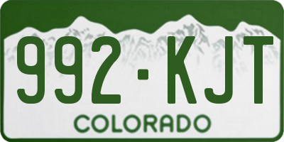 CO license plate 992KJT