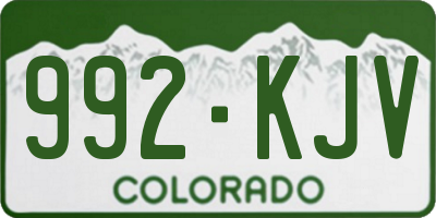CO license plate 992KJV