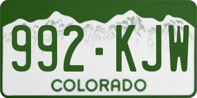 CO license plate 992KJW