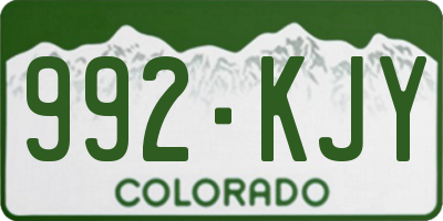 CO license plate 992KJY