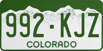 CO license plate 992KJZ