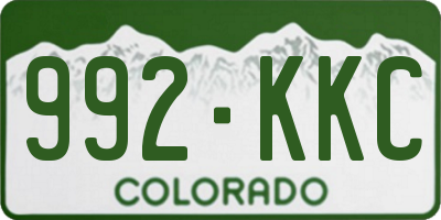 CO license plate 992KKC