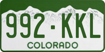 CO license plate 992KKL