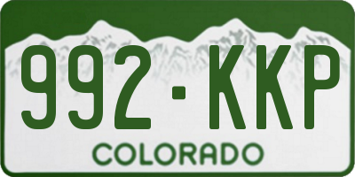 CO license plate 992KKP