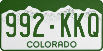CO license plate 992KKQ