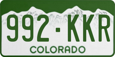 CO license plate 992KKR