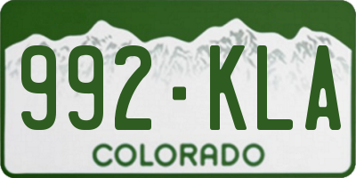 CO license plate 992KLA