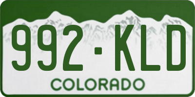 CO license plate 992KLD